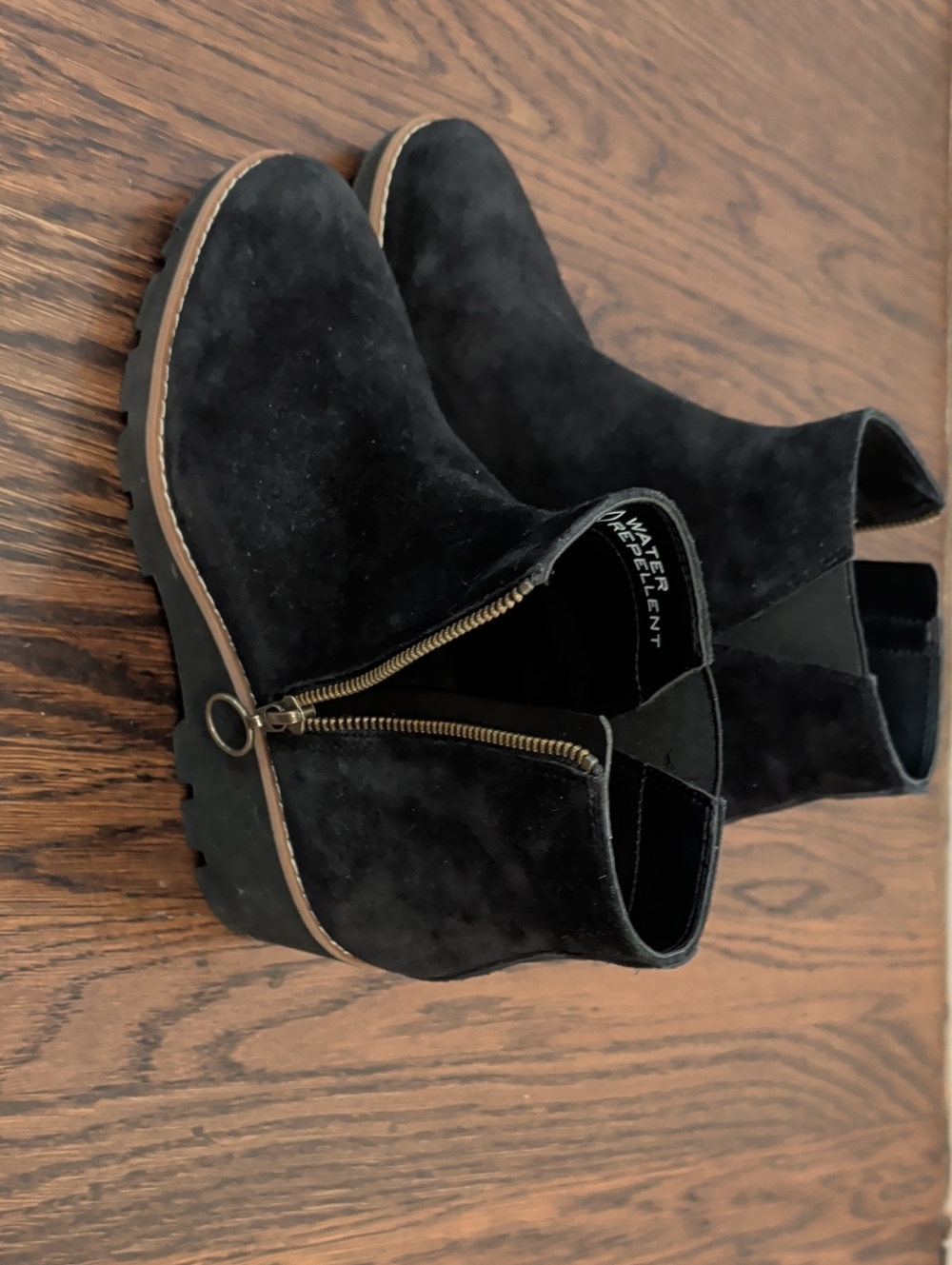 Vionic Women's Black Suede Ankle Boots with Side Zipper
